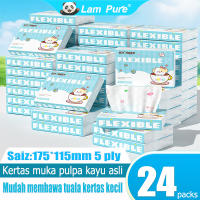 【24 Pack】Tisu Lembut 4 Lapis Lembap & Lembut 20 Lembaran/Bungkusan  | Pulpa Kayu Asli | Teknologi Kusyen Udara | Ekonomi untuk Keluarga