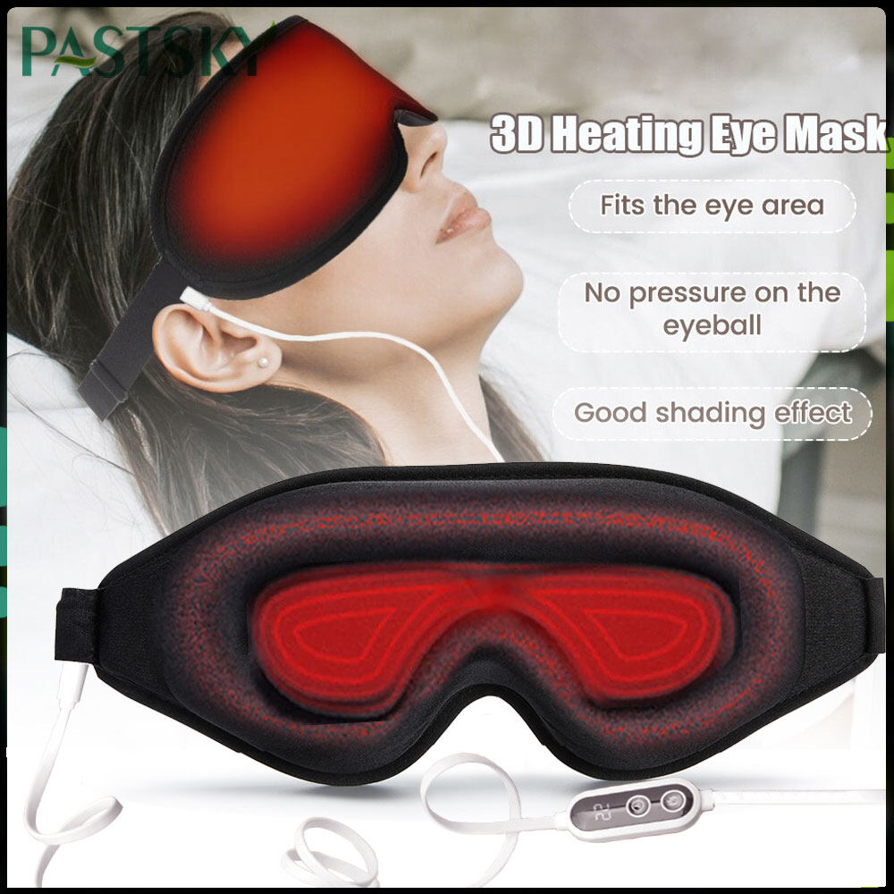 Pastsky 3D Massage Mặt nạ mắt làm nóng bằng điện Mặt nạ mắt 3 Tốc Độ Nóng Nén 6-Cấp Độ Rung Massage Relief Cải Thiện Giấc Ngủ Nóng Nén Thư Giãn giảm đau Cho Mặt nạ ngủ
