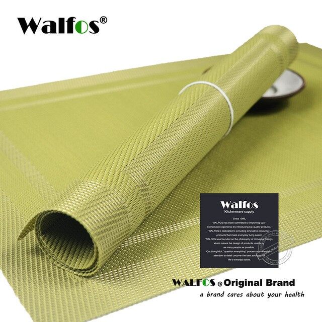 Walfos hai miếng bảng mat lưới pvc bảng mat bát mat coaster không thấm nước bảng mat chống trượt mat trang trí