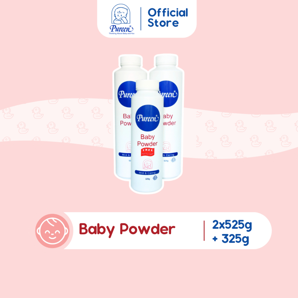 Pureen Baby Powder 2x525g + Baby Powder 325g