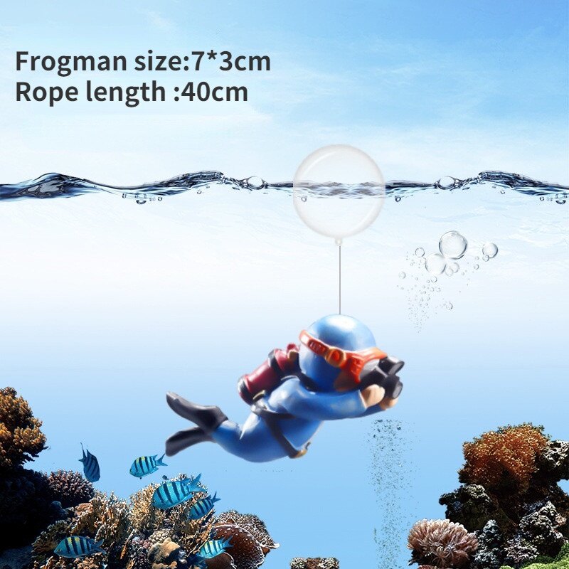 Cute Aquarium Floating Decoration Diver Magic Fairy Moon Animal Figure Underwater Ornament Landscape Fish Tank Accessories - 2