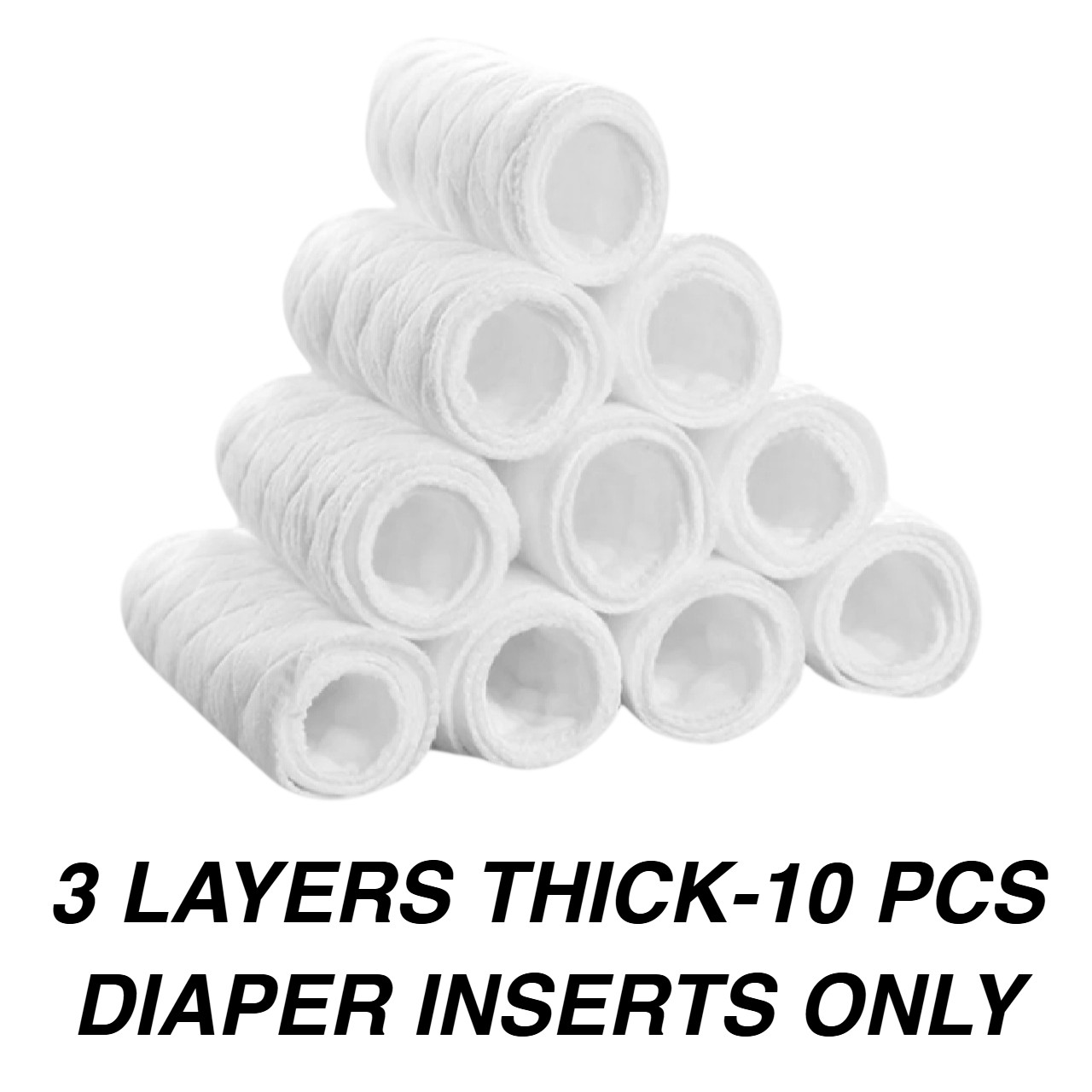 (SUPER THICK - 3/6 LAYERS EACH) WJS 10pcs 10 pcs 10 IN A SET Affordable Cost Saving Reusable Baby Cotton Cloth Diaper Newborn Nappy Liners Nappies Insert 3/6 LAYERS EACH WHITE [FREE RM 50 VOUCHER]