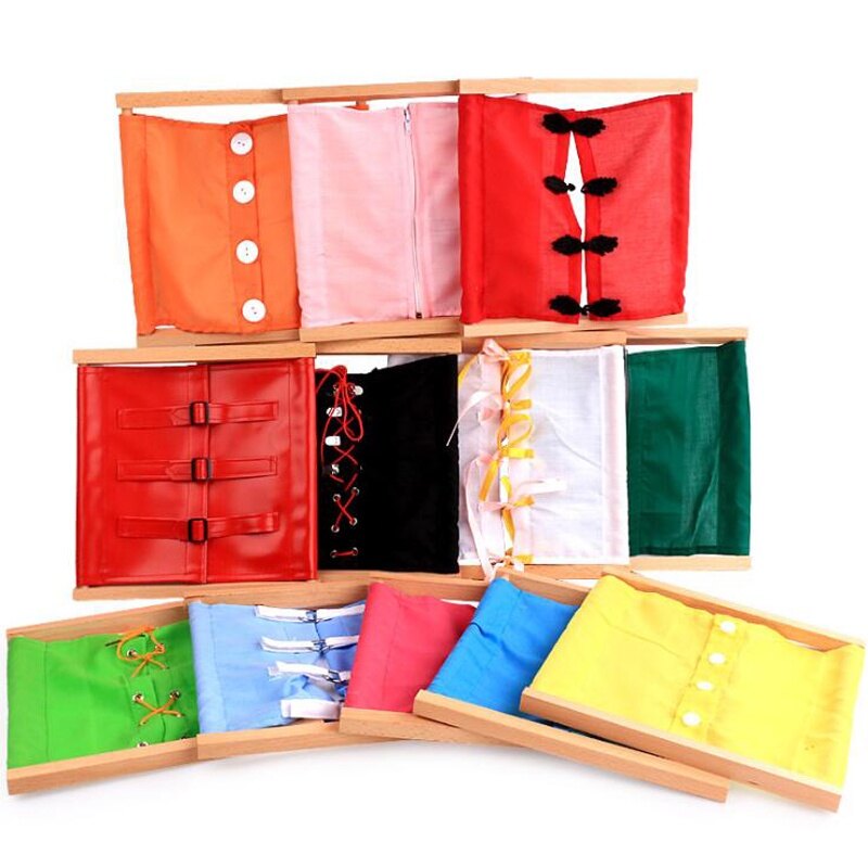Unique My Shop Độc đáo cửa hàng của tôi đồ chơi Montessori cho bằng gỗ cho trẻ em bé đời sống thực tế nút khung mặc đồ