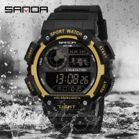 SANDA Men Watch Sports Waterproof Watch LED Display Multifunction Outdoor Military Watch Fashion Top Hot Sale Mens Watch Shockproof Digital Watch
