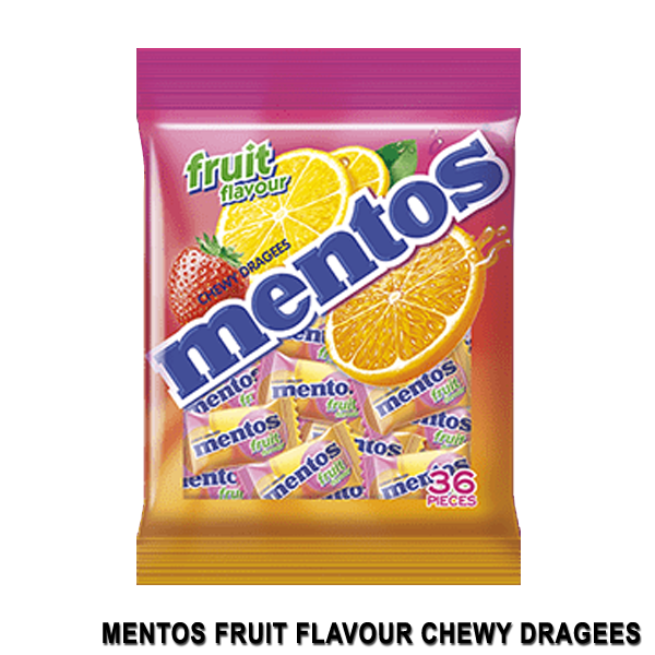 Mentos Fruit Flavour Pouch Bag 97.2g