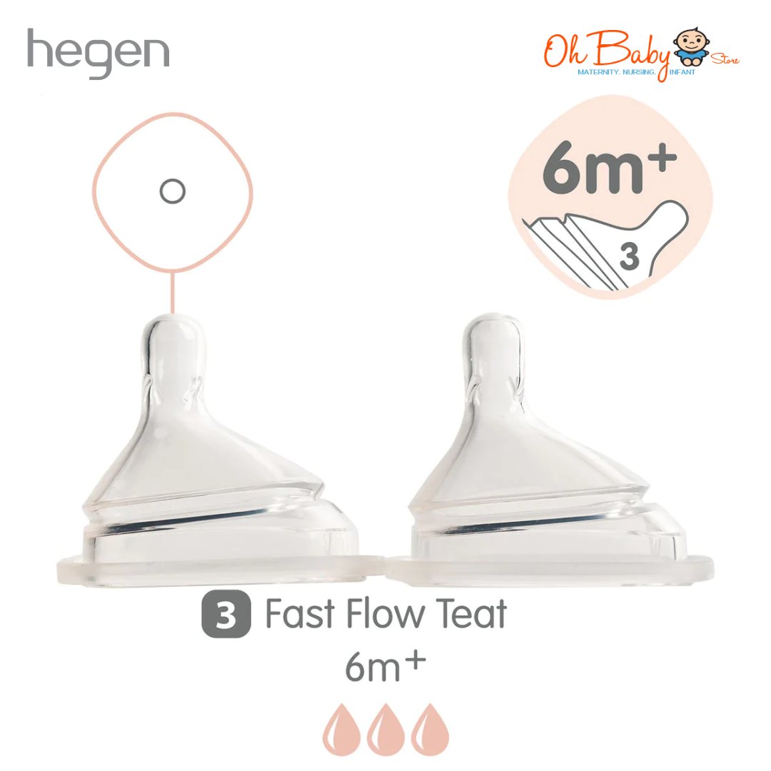 Hegen Teat 2pcs (Extra Slow/Slow/Medium/Fast/Thick Feed) | Oh Baby Store