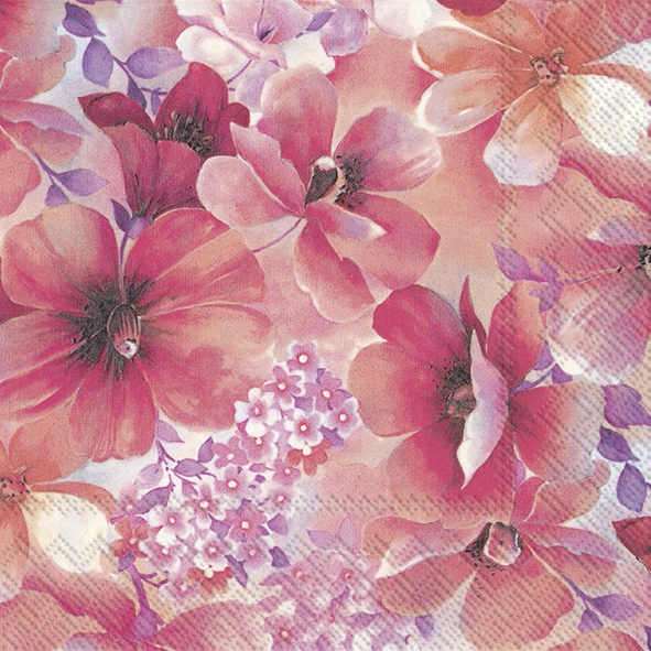 Floral Design 6 - Europe NAPKIN /TISSUE for Decoupage Art & Craft & Wedding Event Use - (Local Ready Stock)