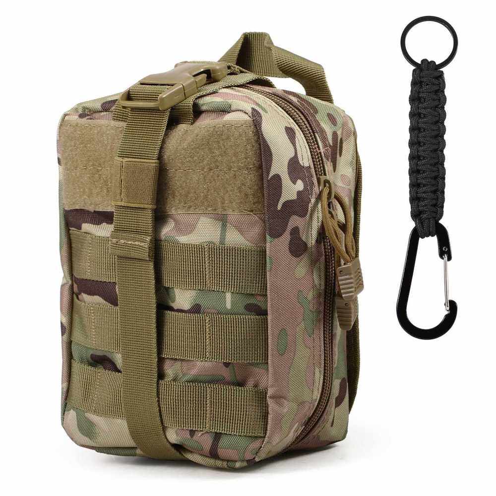 Tactical Waist Pack 600D Nylon First Aid Pouch Tactical Military Pouch Fanny Pack Pocket for Sports Travel Hiking Running Cycling Camping Hunting (Camouflage)