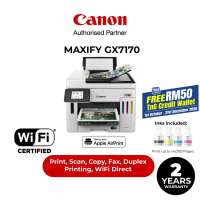 Canon Printer MAXIFY GX7070/GX7170 - Print Scan Copy Fax - Wireless Wired LAN Mopria AirPrint Direct Wireless - CISS