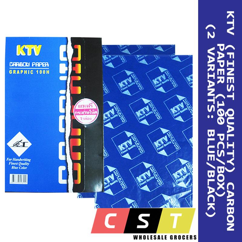 KTV Carbon Paper [Finest Quality] 100 Sheets [Black/Blue]