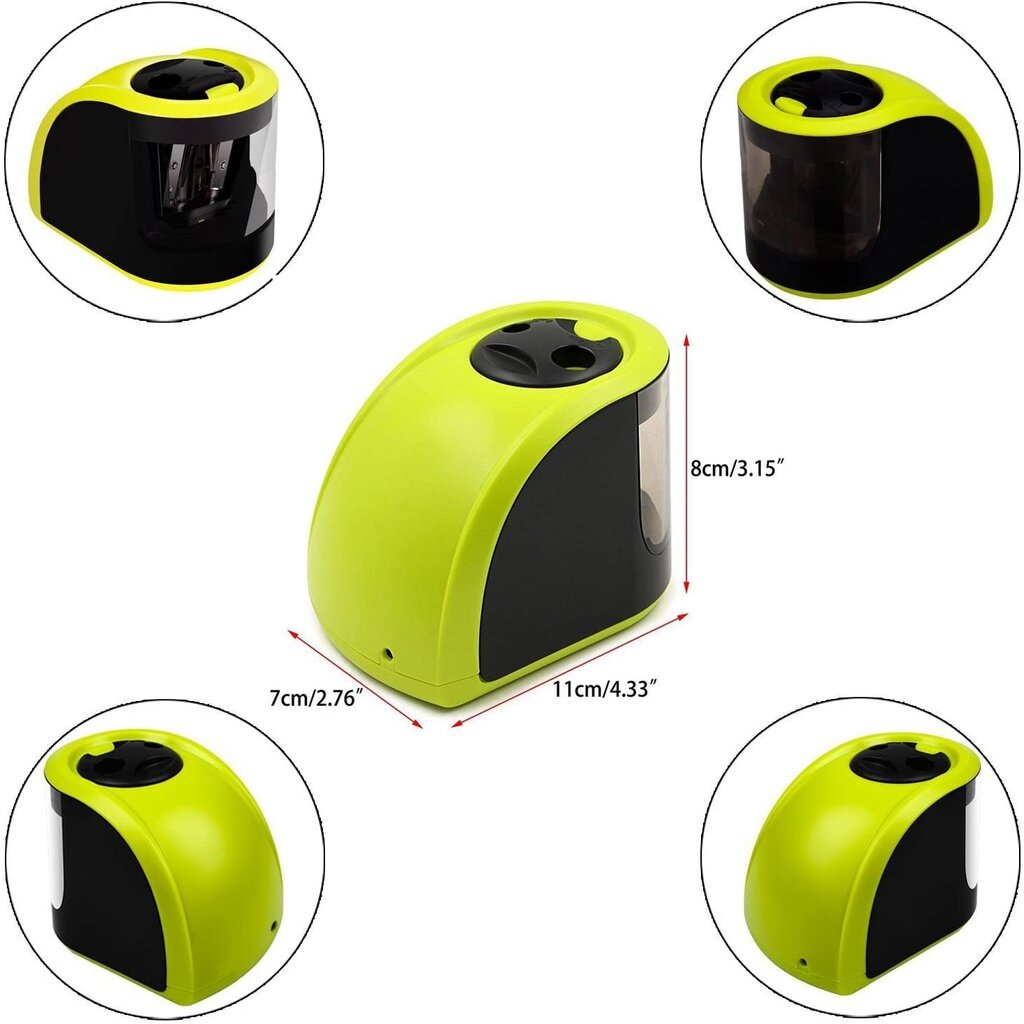 F061 HOME electric pencil sharpener with 2 different hole sizes, both electronic and battery operated (jd3006-2)