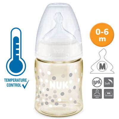 Nuk: Premium Choice: Wide Neck Bottle With Silicone Teat 150ml/5oz - 1pc - PPSU - With Temperature Control