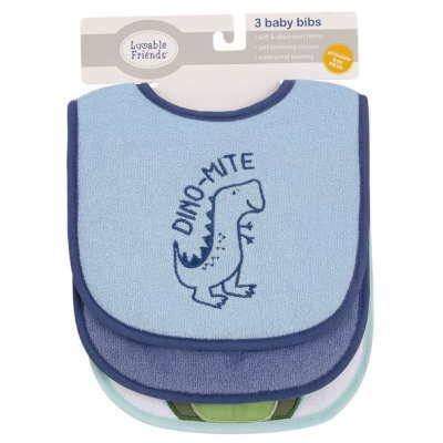 Luvable Friends: Embroidery Bib With Polyfill - 3pcs