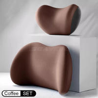 SEAMETAL Car Headrest Neck Pillow Support Memory Foam Car Seat Lumbar Support Neck Rest Protector Waist Cushion Accessorries
