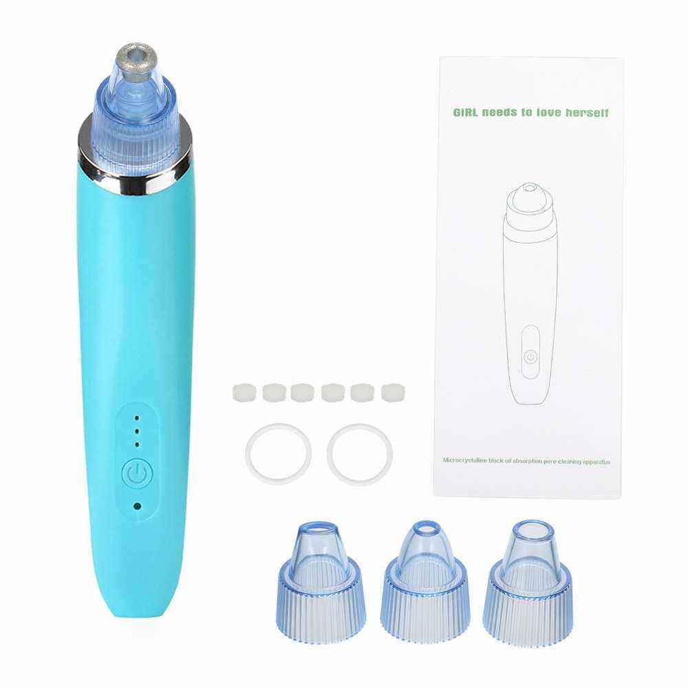 Best Selling Electric Blackhead Remover Facial Pore Cleanser USB Rechargeable Vacuum Blackhead Acne Removal Suction Tool with 3 Modes & 4 Replacement Heads for Facial Skin Care (Blue)