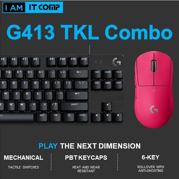 Logitech G Gaming Combo Set G413 TKL Gaming Keyboard with G502 Hero / G604 Lightspeed Wireless / G Pro X SuperLight Gaming Mouse