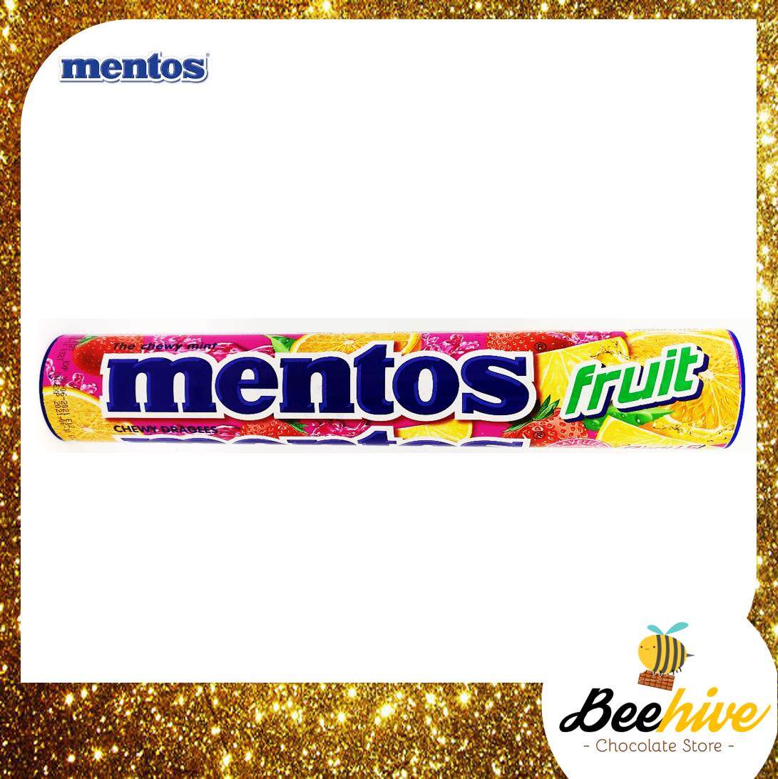 Giant Mentos Tube Fruit Chewy Candy 8 rolls 296g