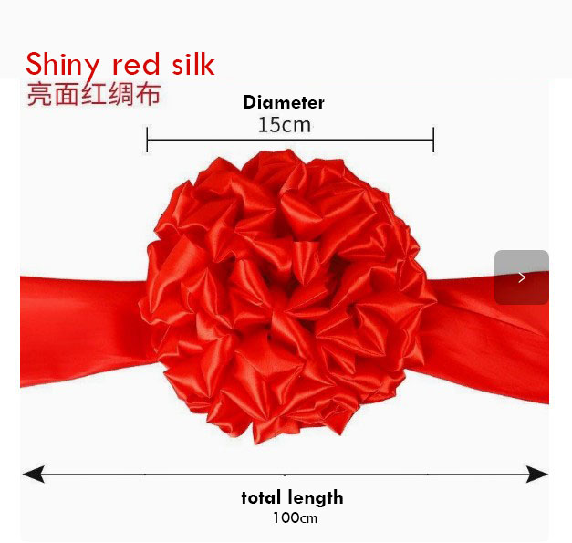 Open ceremony red ribbon New car decoration Wedding ribbon Ribbon cutting even hydrangeas ribbon ball