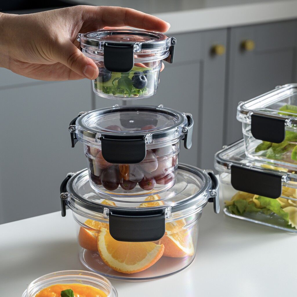 Nordic Transparent Airtight Food Container Double Lock Food Storage Box 北欧风厨房透明收纳盒套 BEST SELLER