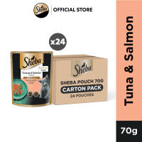 SHEBA Pouch Wet Cat Food Makanan Kucing for Adult and Kitten - All Flavors - 70g (24 Packs)