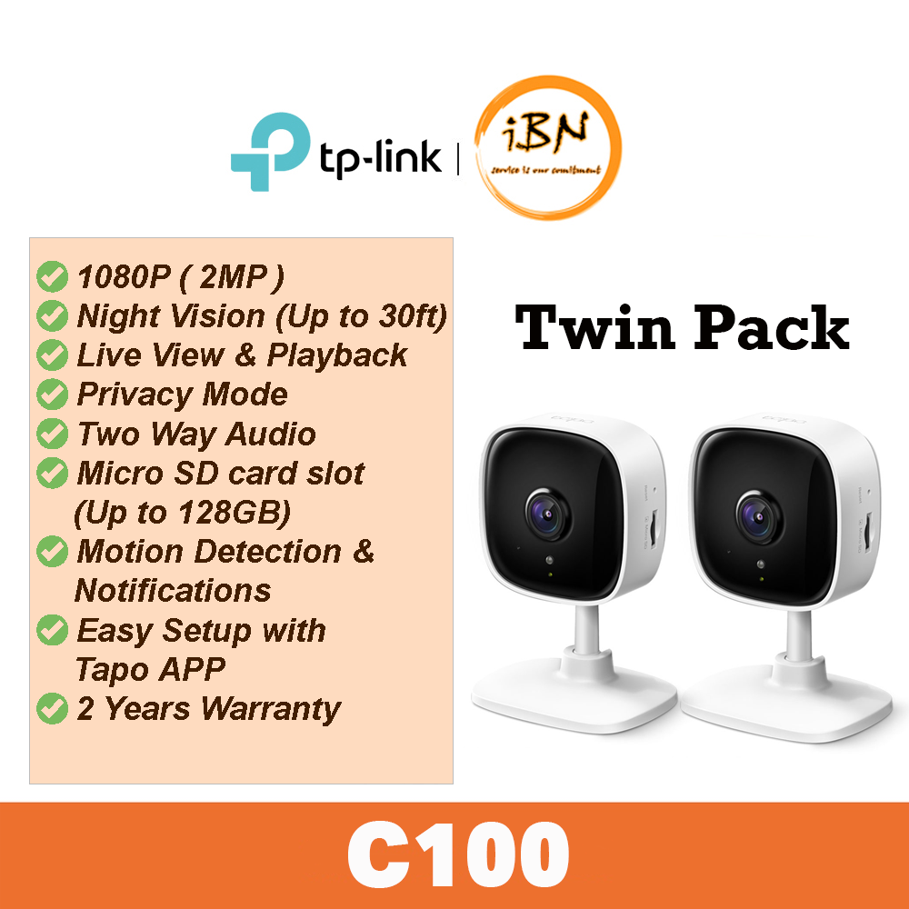 FREE 64GB TP-Link Tapo [Twin Pack] C212/C200/TC70/TC71/TC60/TC65/TC40/C100/C110/C210/C220/C310/C500/C225/C400/C420 HD Wifi Home Camera CCTV @ IBN