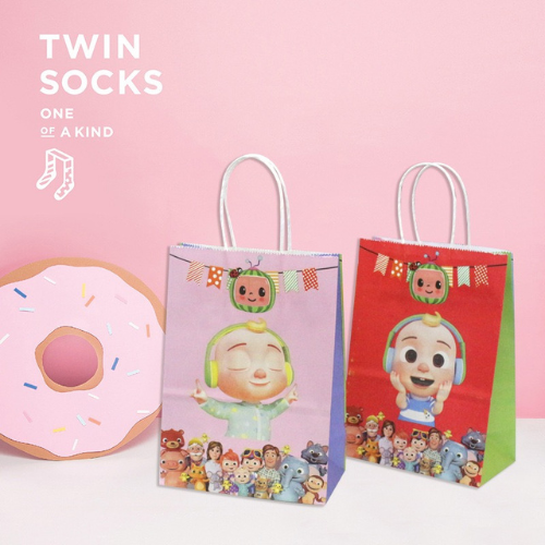 Ready Stock Disney Cartoon designed theme paper bag.Mario Mickey Minion Barbie Spiderman kids party