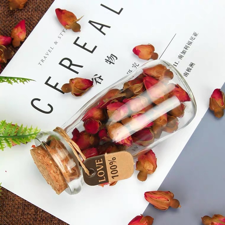 100ml Clear Tall Wishing Bottle/Glass Jar/Pudding Bottle