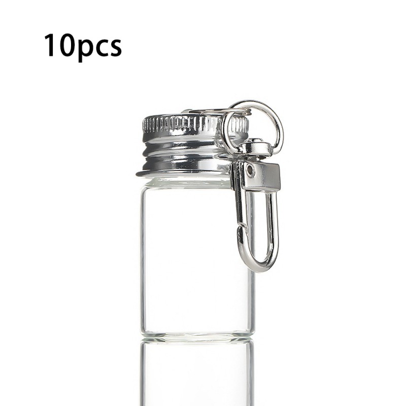 10pcs10ml Mini Wish Bottle Keychain Cute Mini Wishing Bottles Glass Couple Keychain Keyrings Gantungan Kunci Botol Kaca