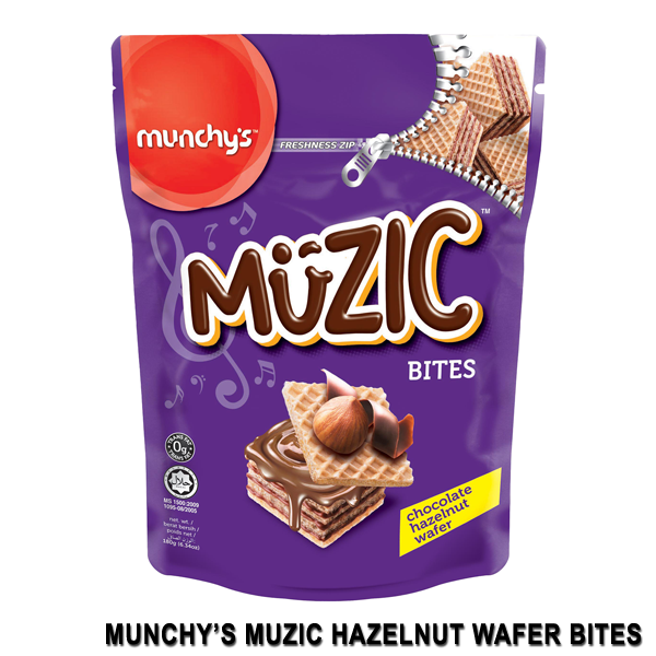 Munchy\'s MUZIC Hazelnut Wafer Bites 180g