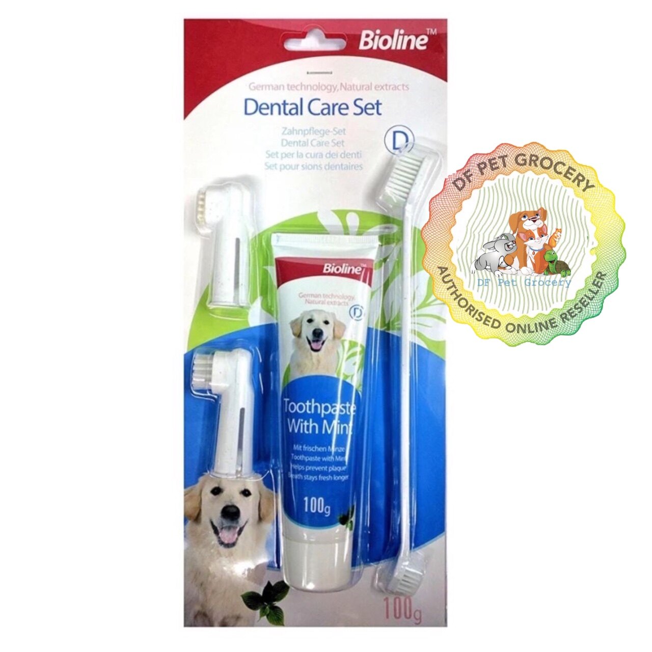 Bioline Dog Dental Care Set Toothbrush With Mint 100g Nr.2094 / QB-2094