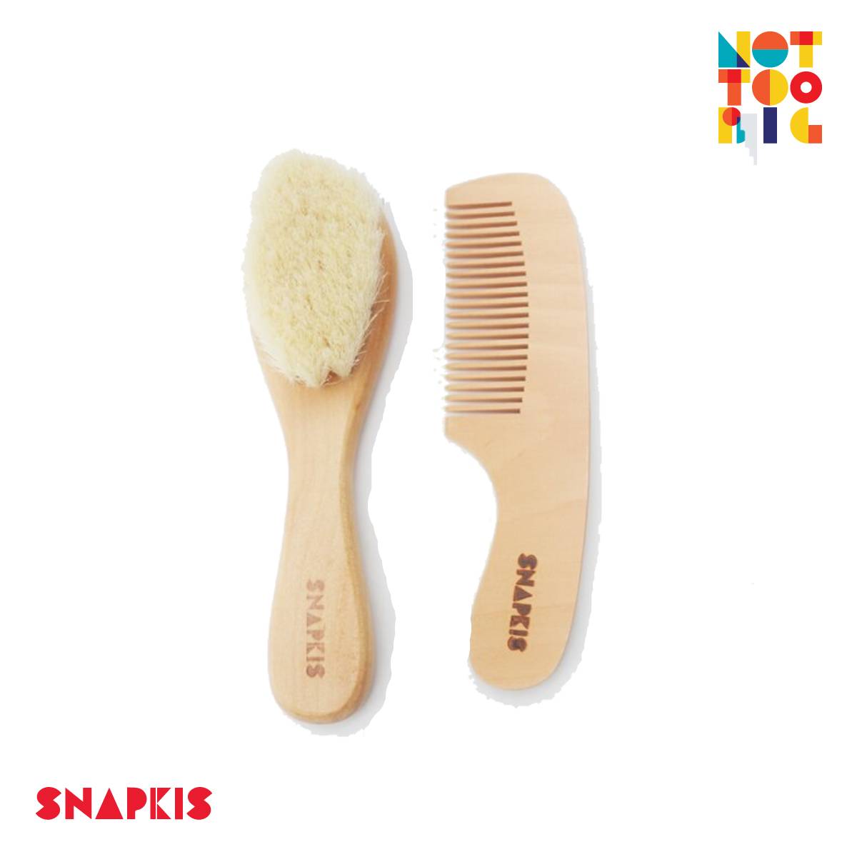 Snapkis Baby Wooden Brush & Comb Set
