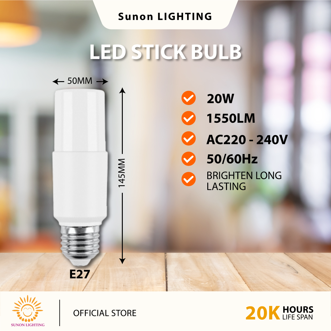 🔥SIRIM Approved🔥LED Stick Bulb PLC E27 E14 6W / 10W / 15W / 18W / 20W Ceiling Light Bulb