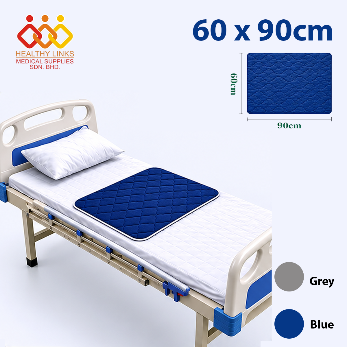 Washable 4-Layer Waterproof Underpad 1 Pc - Absorbent Incontinence Pad & Reusable Mattress Protector & Washable Underpad