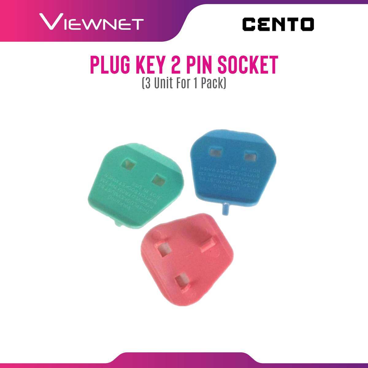 ( 3 Pcs For 1 Pack) Cento Safety Plug Key 2 Pin Plastic Adapter Converter Random color