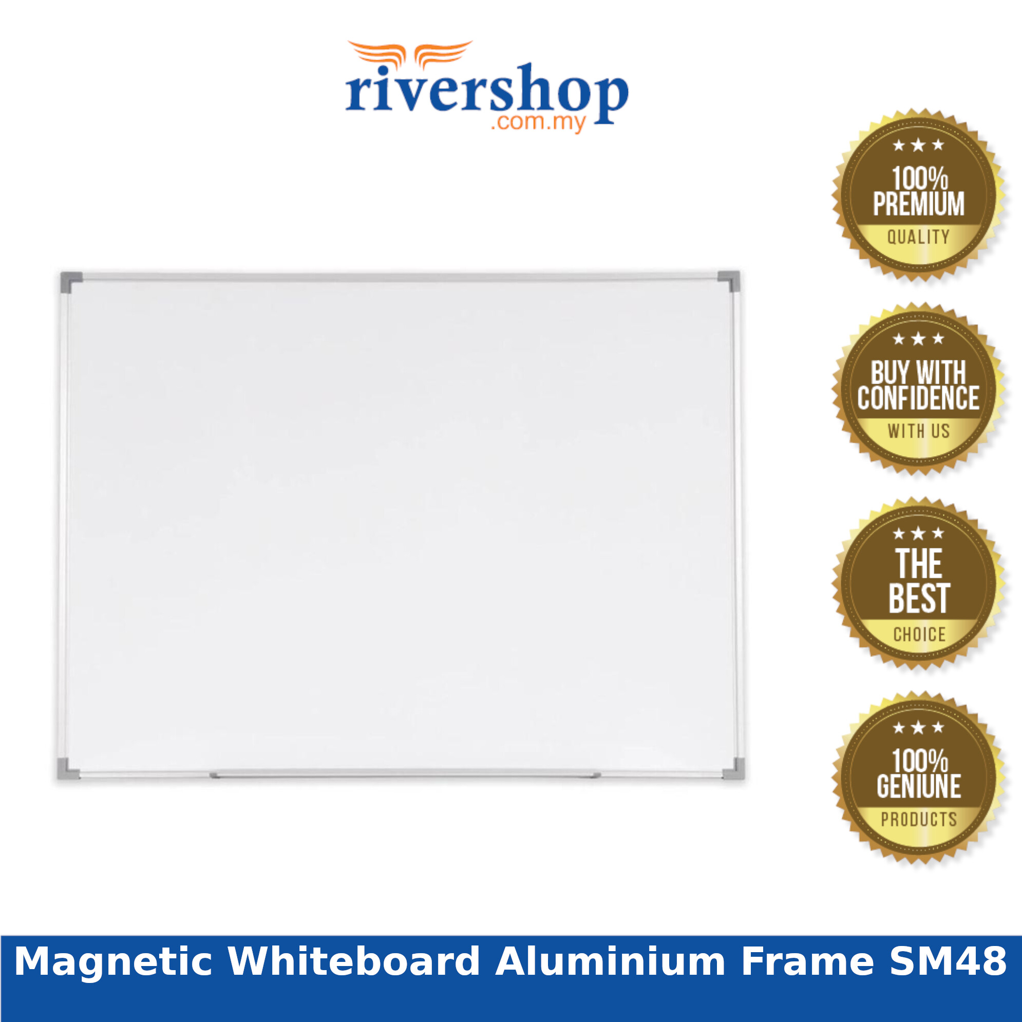 Magnetic Whiteboard Aluminium Frame SM48 - 120cm X 240cm (4T X 8T)