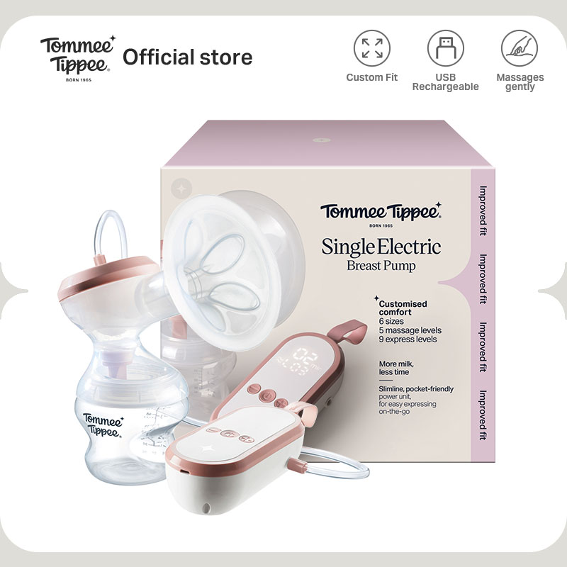 Tommee Tippee Made for Me Electric Breast Pump – Single/Double BPA-Free Silicone Breast Pump Rechargeable Soft Cup