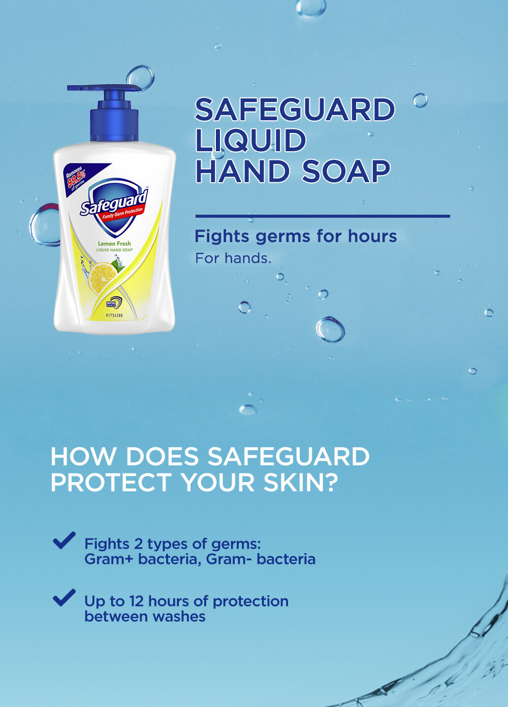 Safeguard Lemon Fresh Liquid Hand Soap 225 ml