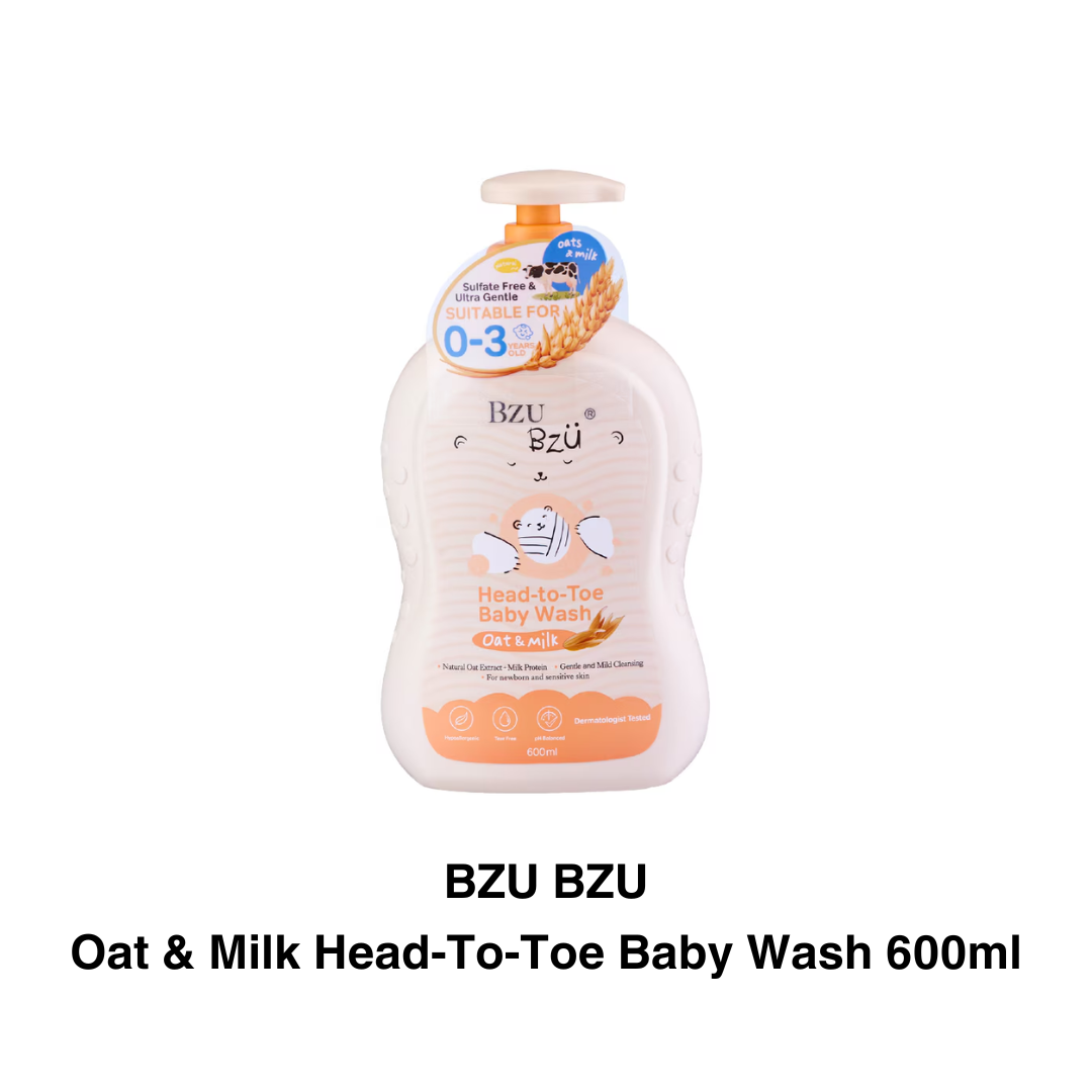 BZU BZU Oat & Milk Head-To-Toe Baby Wash 600ml Head-To-Toe Baby Wash 600ml Happy Kids Body Wash 600ml