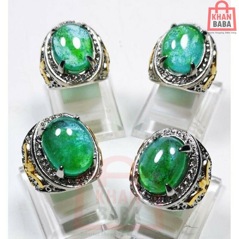 Cincin Ring Zamrud Zambia Green Cryatal Stone | Batu Zamrud Zambia Green Cryatal