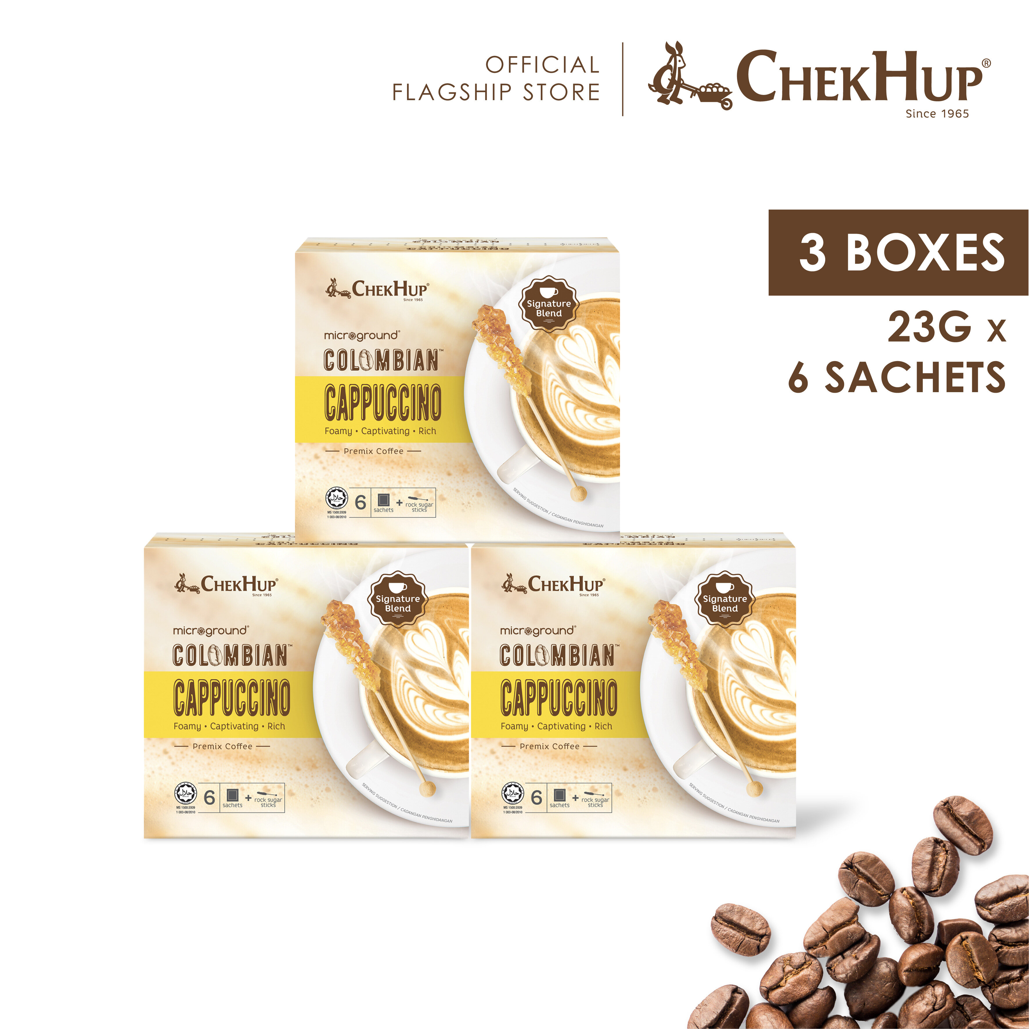 Chek Hup Microground Colombian Cappuccino (23g x 6s) [Bundle of 3]