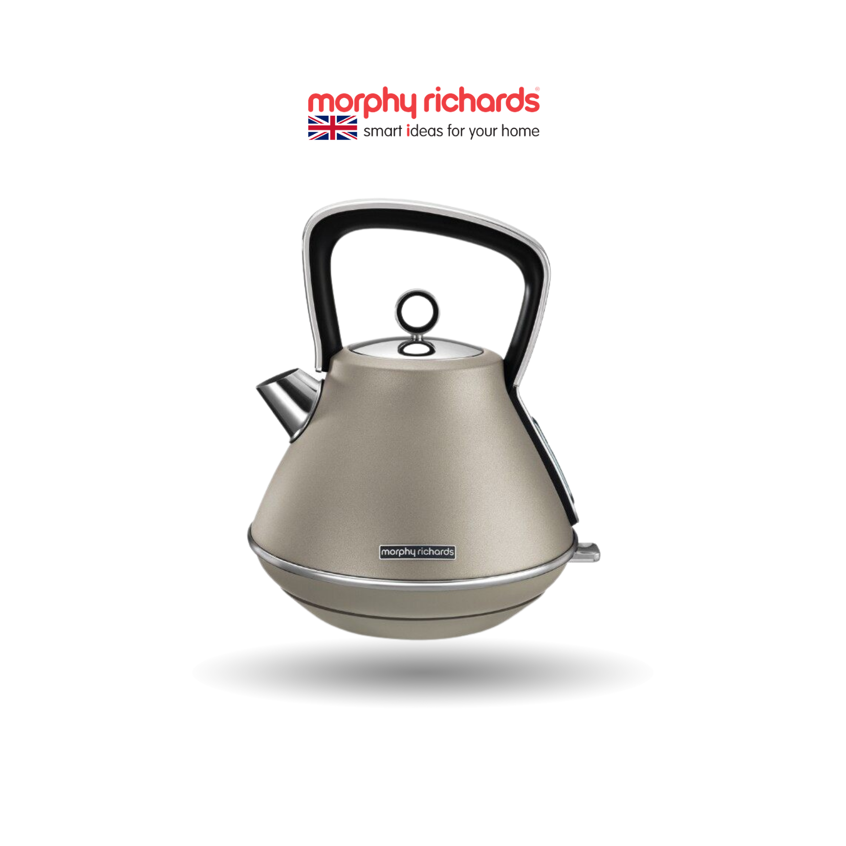 Morphy Richards Accents Pyramid Kettle Platinum - 1.5L Capacity | 3kw Power | 360 Degree Cordless Base