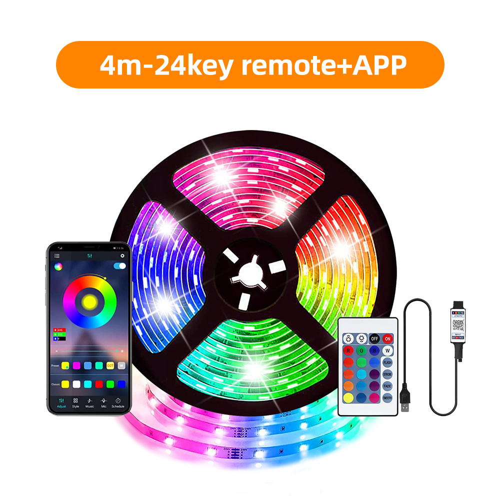 USB 3535 RGB LED Strip Light with 24key Remote Control Atmosphere light KTV Staircase Computer TV Screen Backlight Bedroom Livingroom Decoration Light