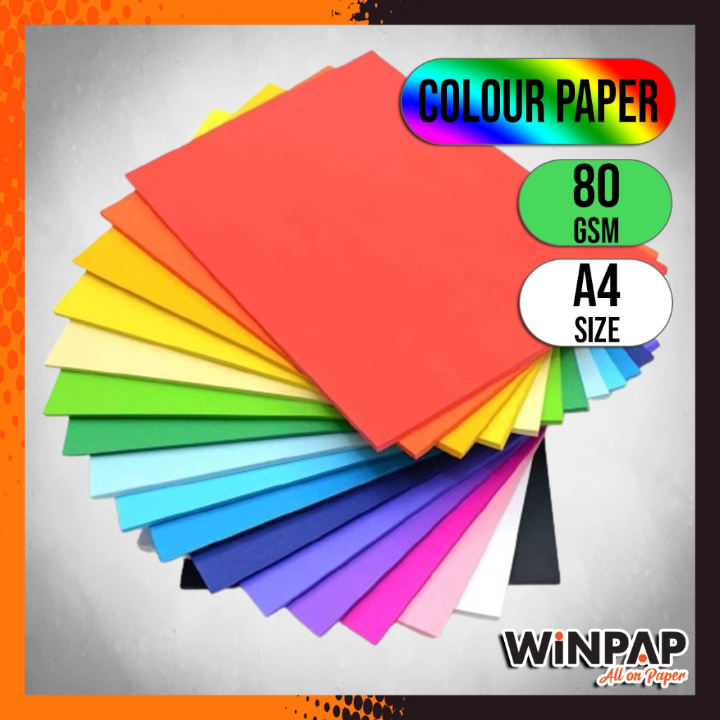 A4 Colour Paper (80gsm Paper) Kertas Warna A4 Mix Colour Paper Dark Colour Light Colour Cyber Colour Simili 颜色纸