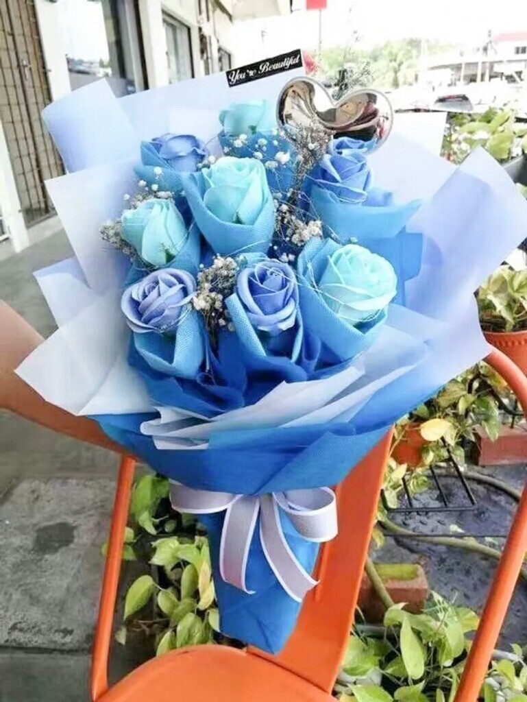Led 爱心?蓝玫瑰 Led Love ? Blue soap roses