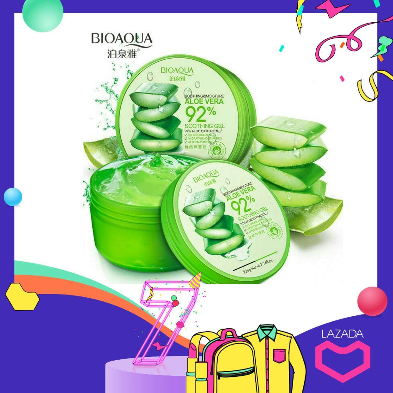 【100% ORIGINAL】Soothing Moisture Aloe Vera Gel 92% Facial Cream Replenishment Sun Repair Face Skin Care 220gm