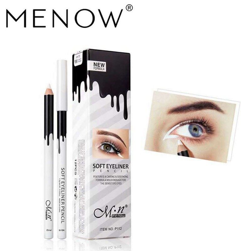 MENOW Eyeliner Bright White High Gloss Waterproof Cosplay P112 Menow/美诺卧蚕提亮白色高光防水眼线笔 1pcs