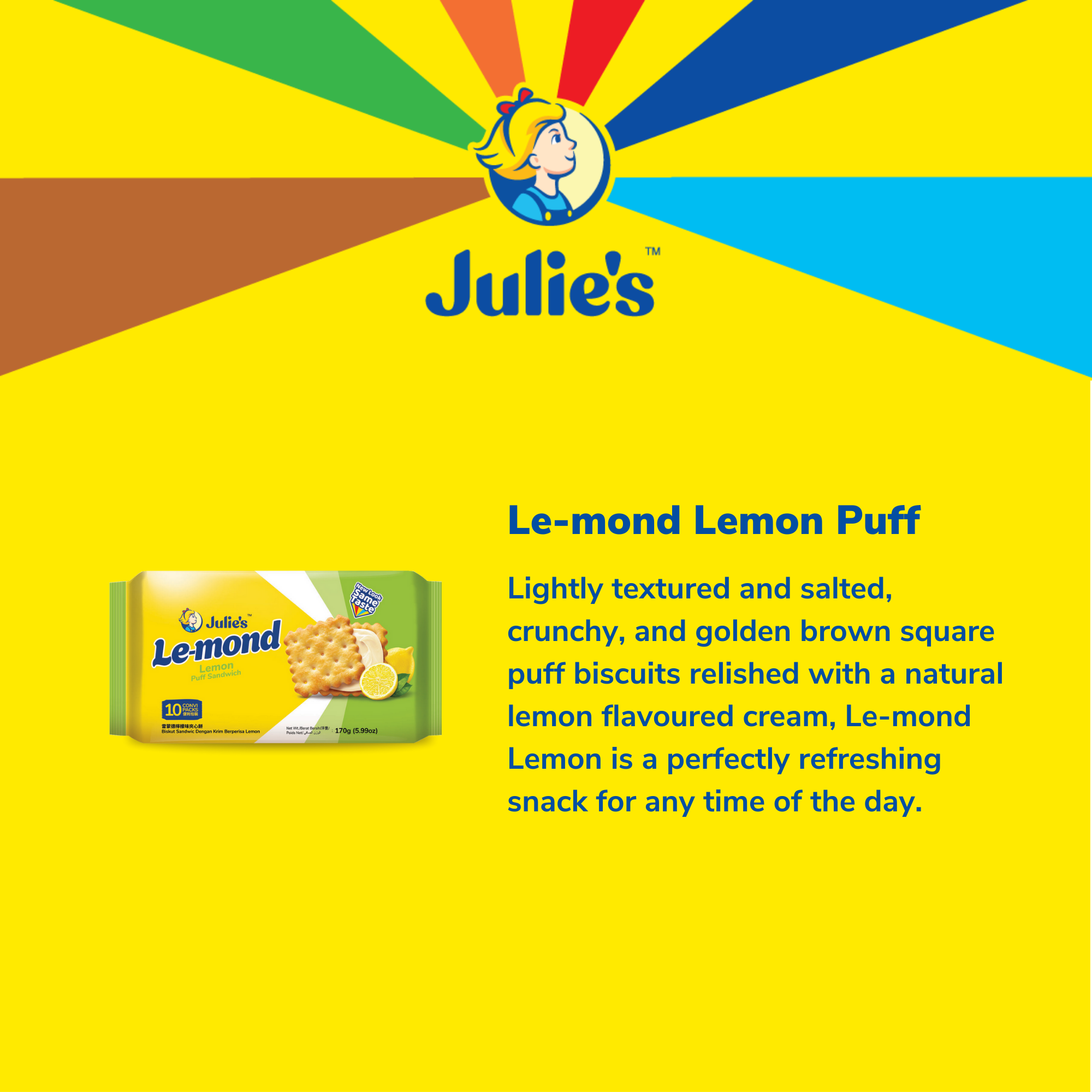 Julie's Le-mond Lemon Puff Sandwich 170g x 6 packs