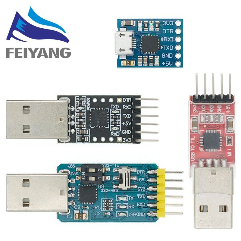 Cp2102 usb 2.0 to uart ttl 5pin connector module serial converter stc replace ft232 ch340 pl2303 cp2102 micro usb for aduino