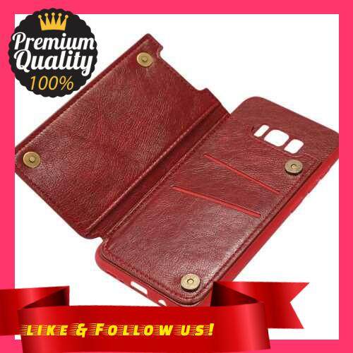 People\'s Choice Retro Classical Multifunctional Flip Magnetic Leather Wallet Case Card Slots Shockproof Phone Shell For Sam-sung Galaxy S8 S8 Plus S9 S9 Plus Note 9 (Wine Red)