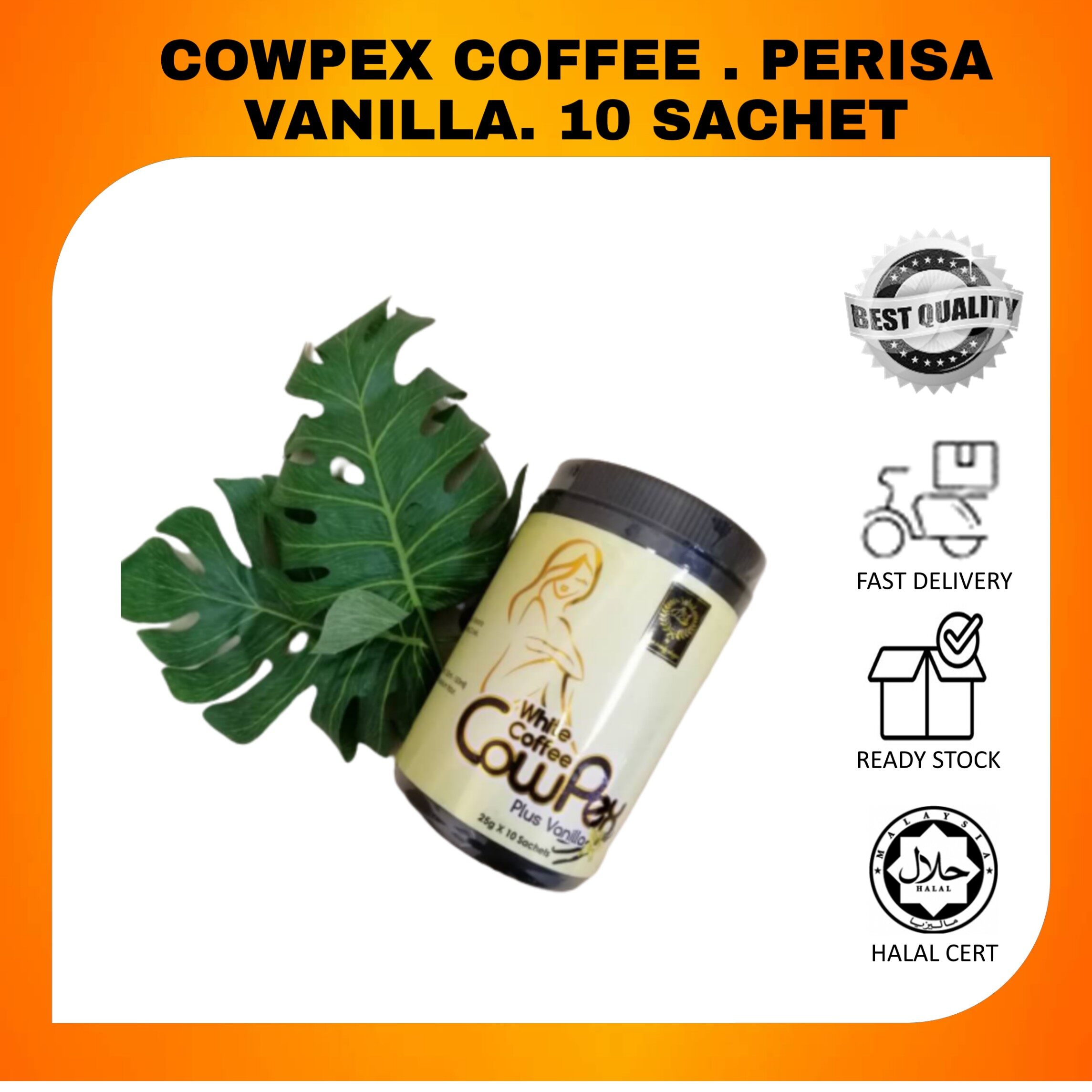 ‼ORIGINAL‼[FREE GIFT] COWPEX COFFEE . PERISA VANILLA. 10 SECHET PERBOTTLE
